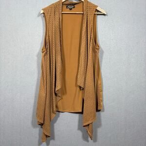 Absolutely‎ Famous Tan Draped Vest M Cutout Western Boho Goddess Soft Minimalist